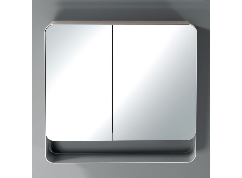 Metal spejlbeholder med 2 dobbelte spejldøre lavet i Italien - Galilei Viadurini