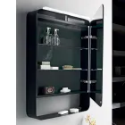 Metal spejlbeholder med dobbelt spejldør og lys Made in Italy - Jane Viadurini