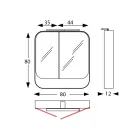 Metal spejlbeholder med dobbelte spejldøre og lys lavet i Italien - Galileo Viadurini