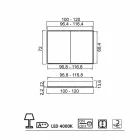 Spejl LED pakke med 2 døre moderne design indbygget, Adele Viadurini