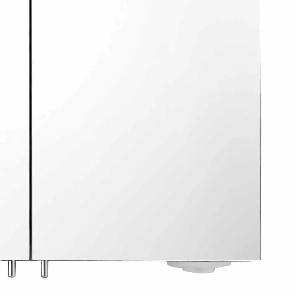 Moderne containerspejl med 2 døre i sølvlakeret aluminium - Alfio Viadurini