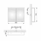 Moderne containerspejl med 2 døre i sølvlakeret aluminium - Alfio Viadurini