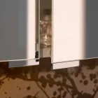 Moderne containerspejl med 3 krystaldøre og 3 LED-lys - Maxi Viadurini