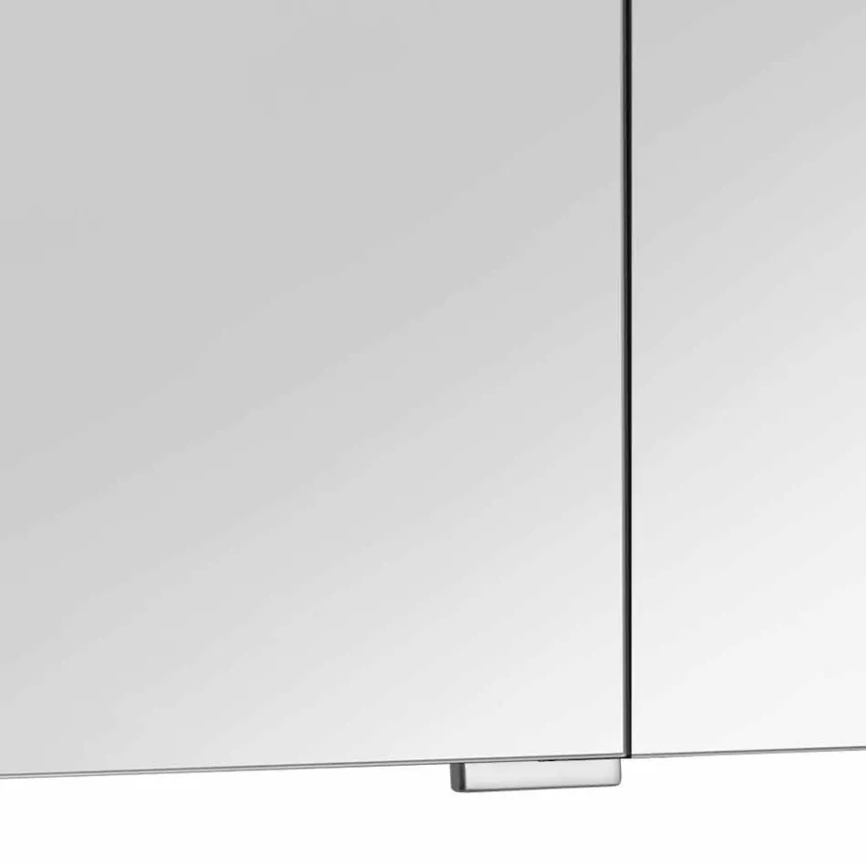Moderne containerspejl med 3 krystaldøre og 3 LED-lys - Maxi Viadurini
