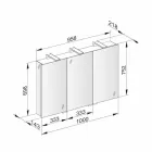 Moderne containerspejl med 3 krystaldøre og 3 LED-lys - Maxi Viadurini