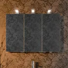 Moderne containerspejl med 3 krystaldøre og 3 LED-lys - Maxi Viadurini