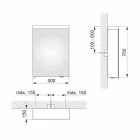 Moderne containerspejl med hængslet dør og LED-belysning - Alfio Viadurini