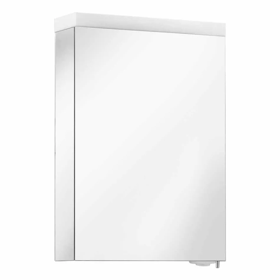 Moderne containerspejl med hængslet dør og LED-belysning - Alfio Viadurini