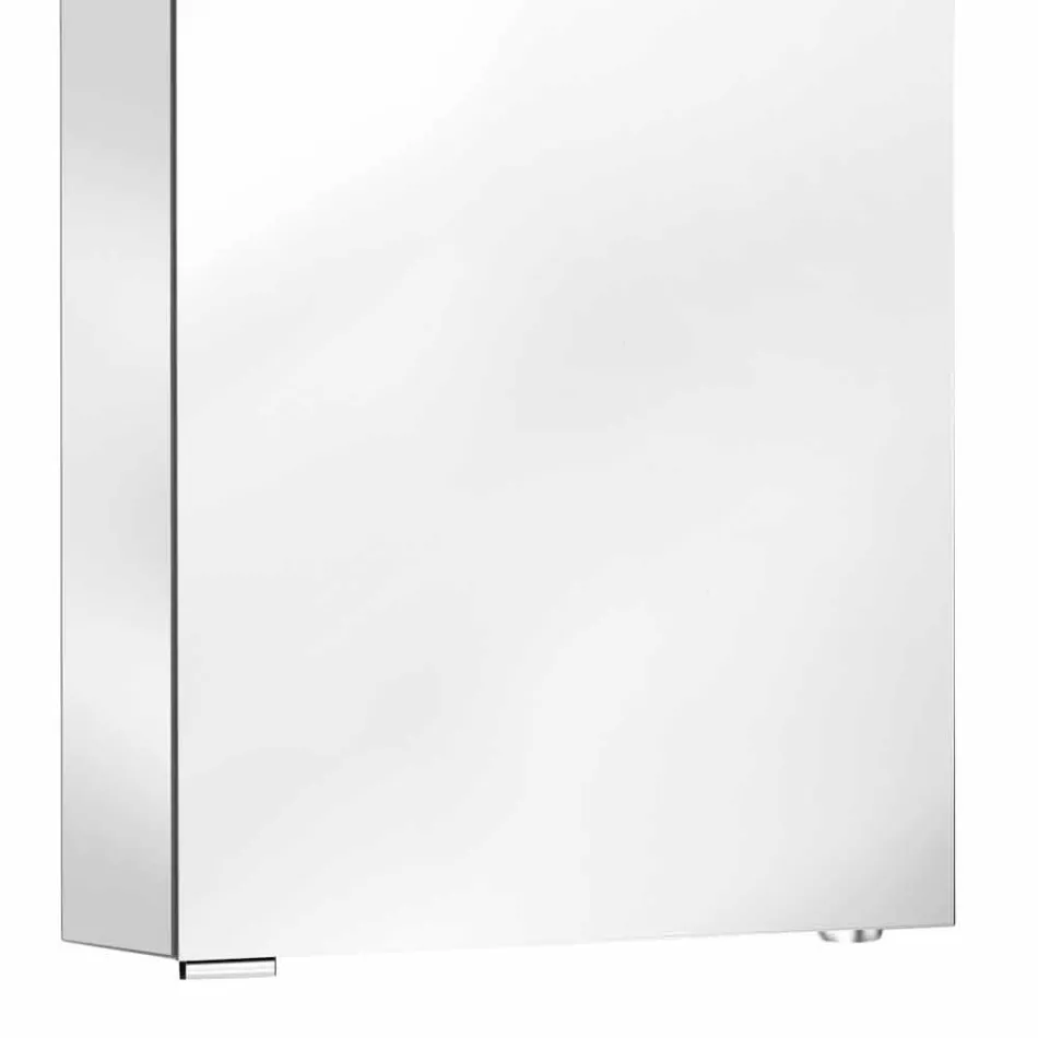 Moderne opbevaringsspejl med krystalhylder og LED-lys - Bramo Viadurini