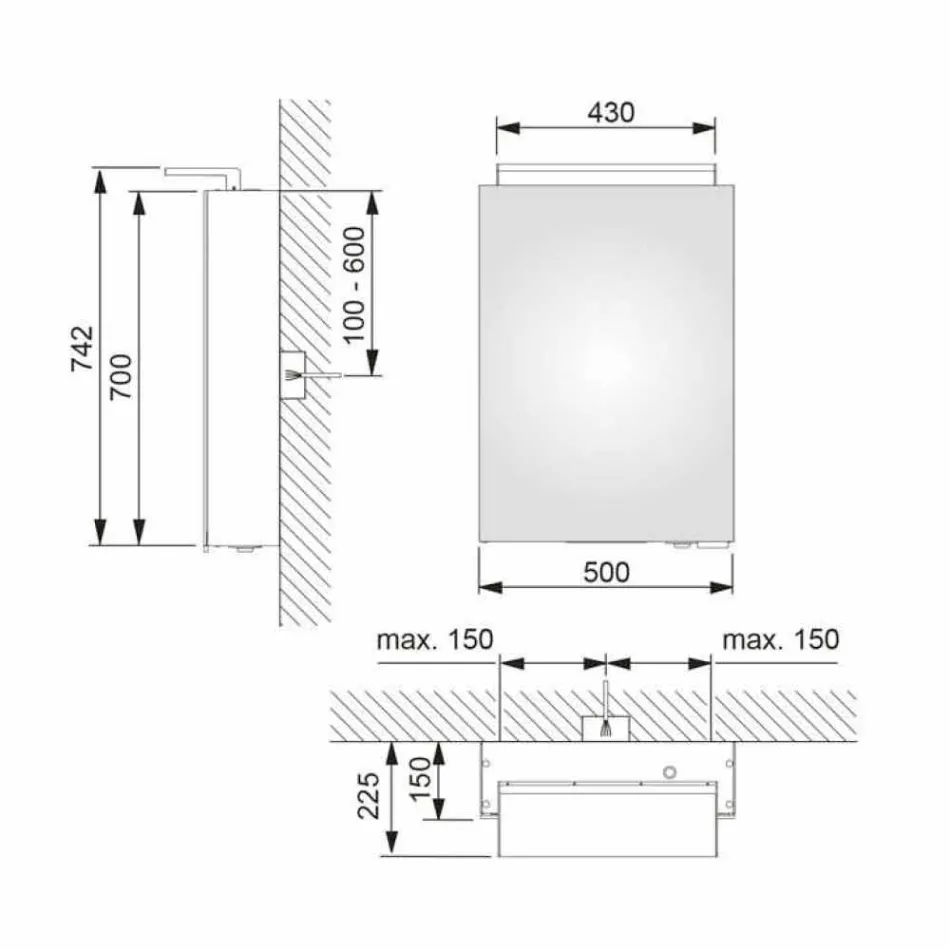 Moderne opbevaringsspejl med krystalhylder og LED-lys - Bramo Viadurini