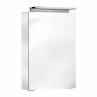 Moderne opbevaringsspejl med krystalhylder og LED-lys - Bramo Viadurini