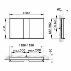 Moderne forsænket spejlbeholder med LED-lys og berøringstastatur - dæmon Viadurini