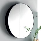 Rund metal spejlbeholder med dobbelt spejl lavet i Italien - Charles Viadurini