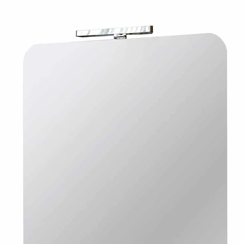 Vægbadeværelsesspejl med moderne design LED-lampe fremstillet i Italien - Guido Viadurini