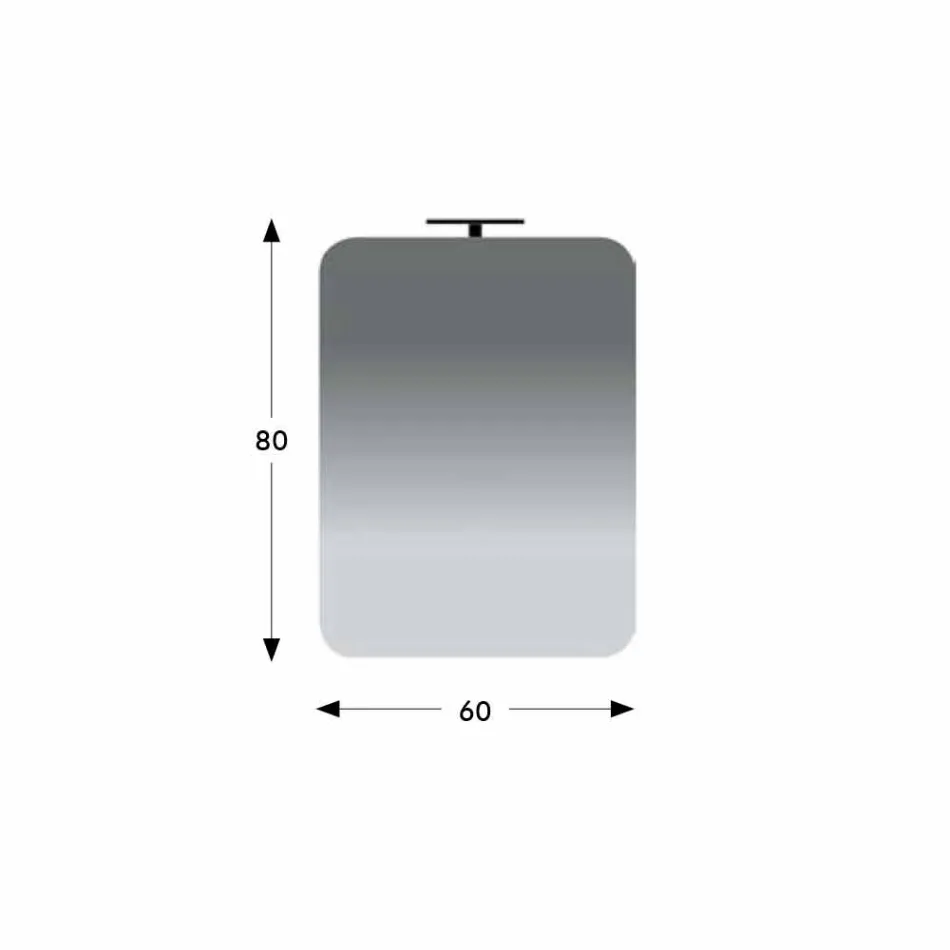 Vægbadeværelsesspejl med moderne design LED-lampe fremstillet i Italien - Guido Viadurini
