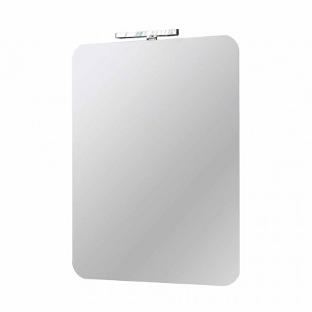 Vægbadeværelsesspejl med moderne design LED-lampe fremstillet i Italien - Guido Viadurini