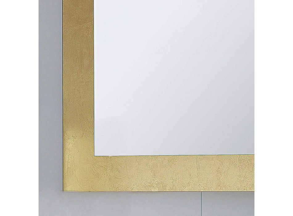 Badeværelse spejlglas ramme dekoreret Pascal bladguld Viadurini