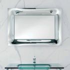 Badeværelse spejl ramme smeltet glas sølv moderne design Arin Viadurini