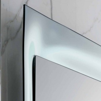 Badeværelse spejl ramme smeltet glas sølv moderne design Arin