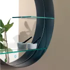 Badeværelsesspejl i metal med 2 glashylder lavet i Italien - Einstein Viadurini