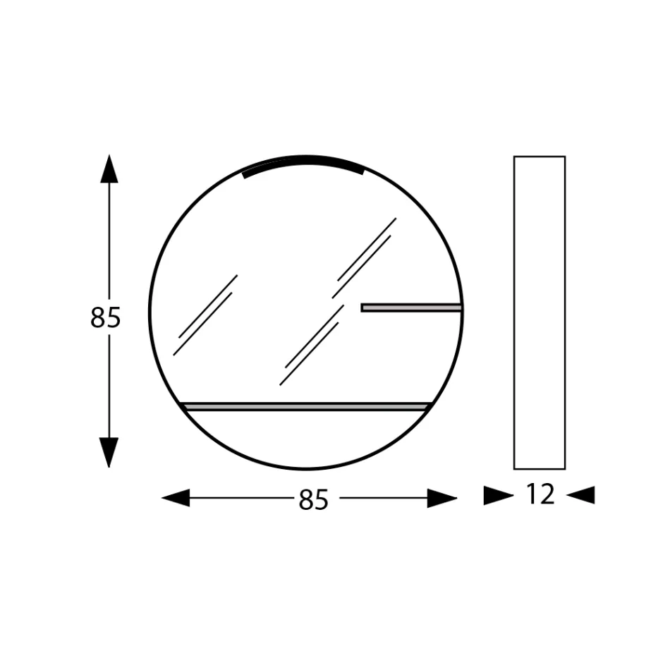Badeværelsesspejl i metal med 2 glashylder lavet i Italien - Einstein Viadurini