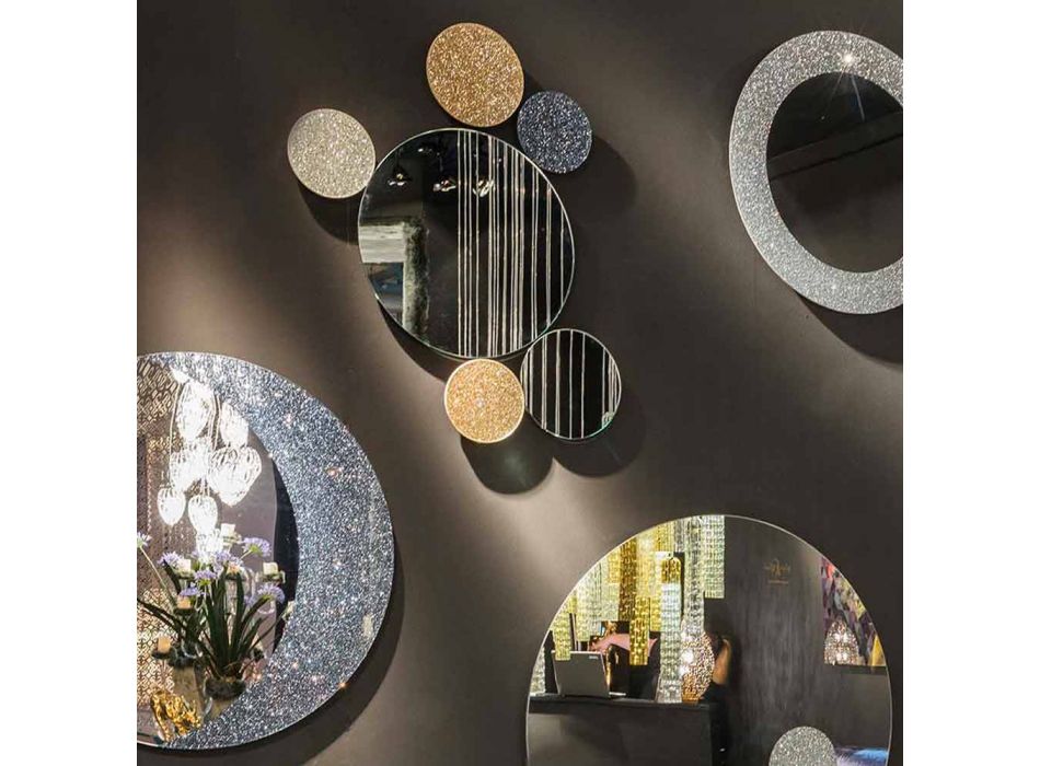 Spejl Rund design væg modeno gjort i Italien ADDO Viadurini