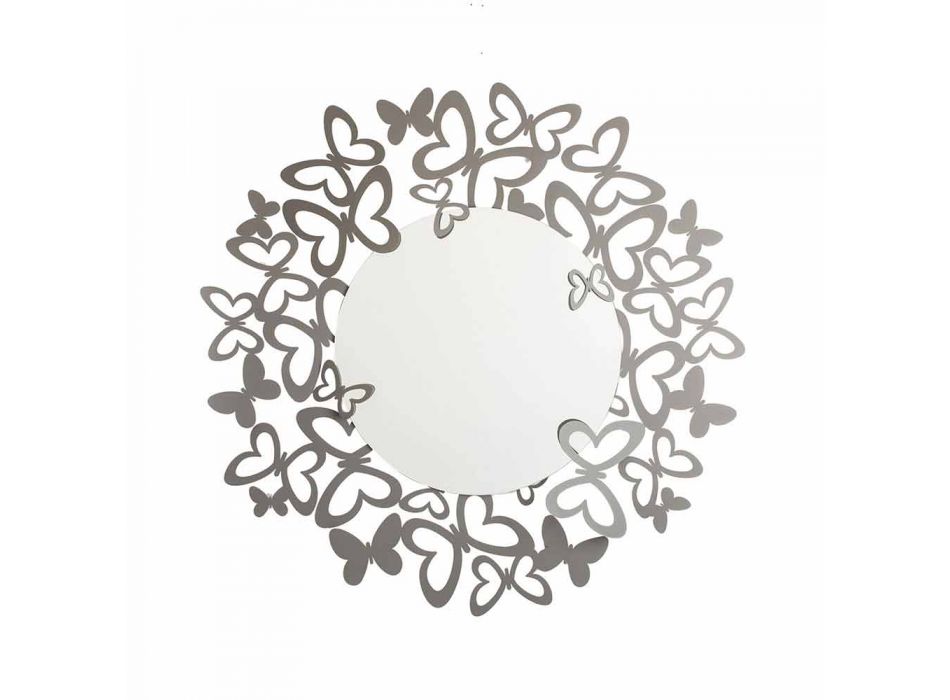 Cirkulær væg spejl i moderne design i jern fremstillet i Italien - Stelio Viadurini