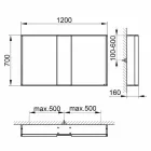Moderne vægspejl med 3 døre i sølvlakeret aluminium - dæmon Viadurini
