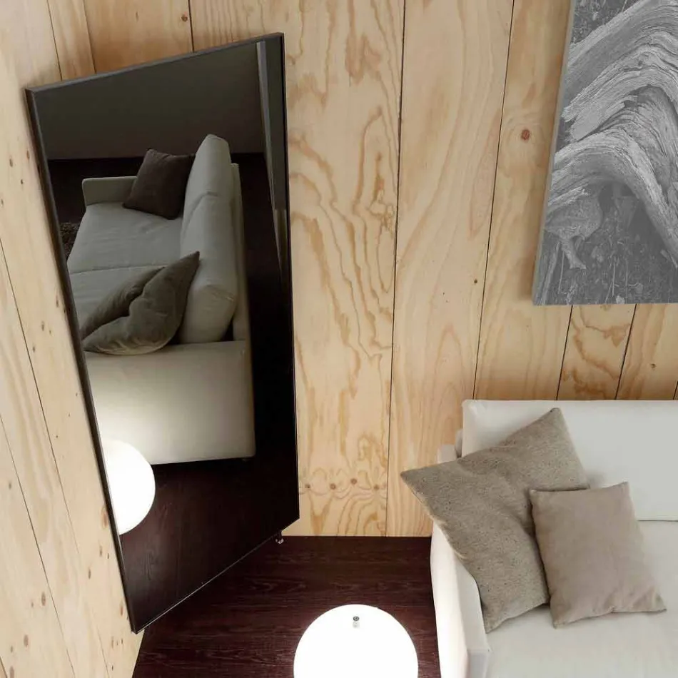 Vægspejl med åbningsdør og kappekroge fremstillet i Italien - Boro Viadurini