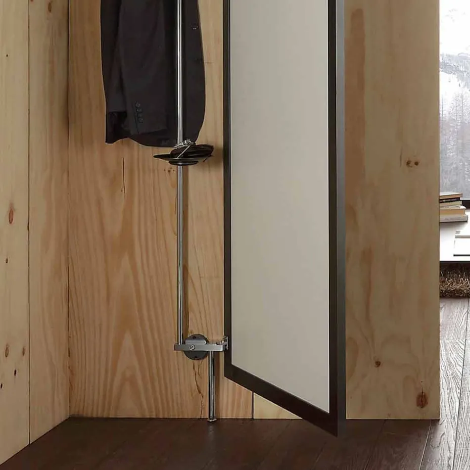 Vægspejl med åbningsdør og kappekroge fremstillet i Italien - Boro Viadurini