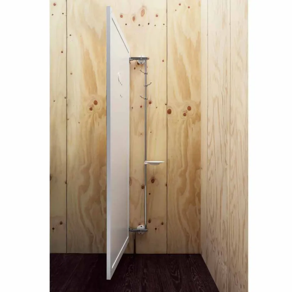 Vægspejl med åbningsdør og kappekroge fremstillet i Italien - Boro Viadurini