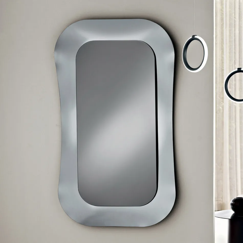 Vægspejl med ramme i smeltet glas fremstillet i Italien - Adored Viadurini