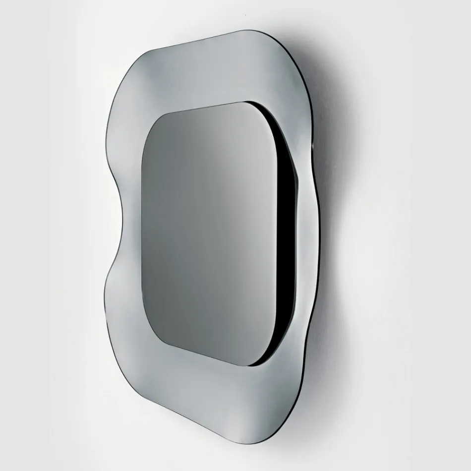 Vægspejl med ramme i smeltet glas fremstillet i Italien - Adored Viadurini