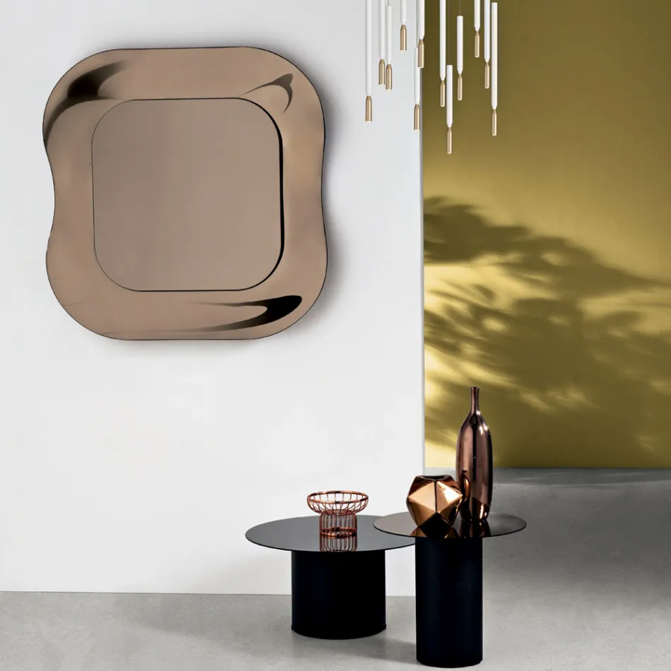 Vægspejl med ramme i smeltet glas fremstillet i Italien - Adored Viadurini