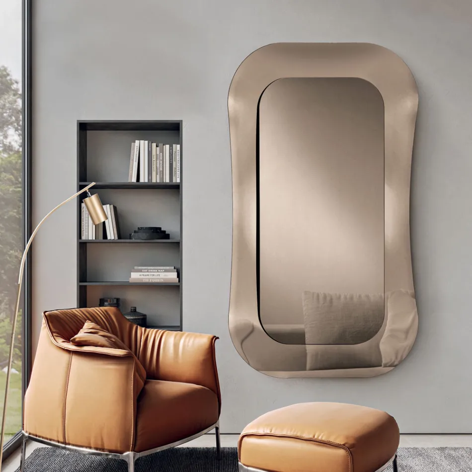 Vægspejl med ramme i smeltet glas fremstillet i Italien - Adored Viadurini