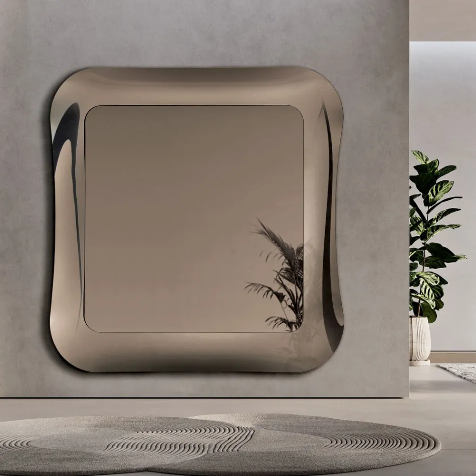 Vægspejl med ramme i smeltet glas fremstillet i Italien - Adored Viadurini