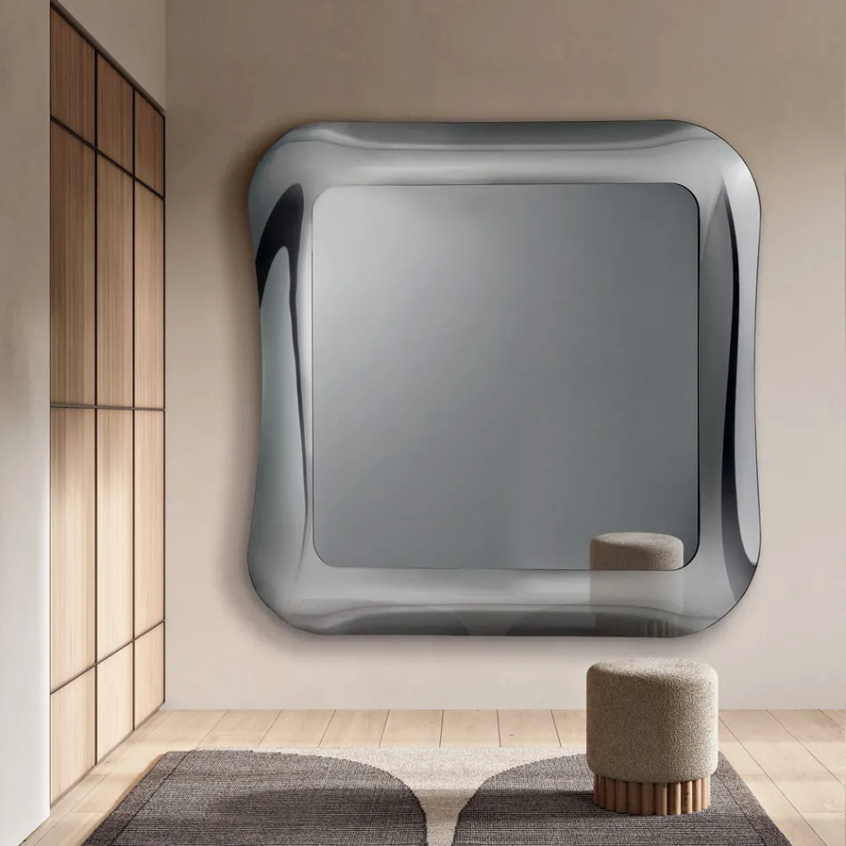 Vægspejl med ramme i smeltet glas fremstillet i Italien - Adored Viadurini