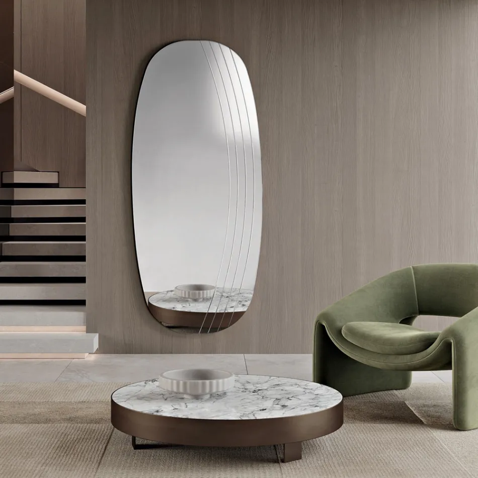 Arabella vægspejl med graveringer fremstillet i Italien Viadurini