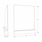 Vægspejl med struktur og opbevaringsrum i teaktræ - Palima Viadurini