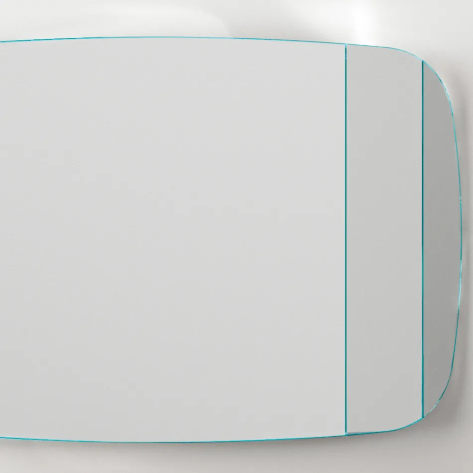 Vægspejl med struktur i sortmalet træ lavet i Italien - Arya Viadurini