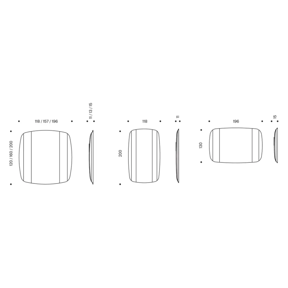 Vægspejl med struktur i sortmalet træ lavet i Italien - Arya Viadurini