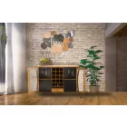 Moderne design vægspejl i træ og jern - Ortensio Viadurini