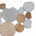 Moderne design vægspejl i træ og jern - Ortensio Viadurini