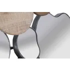 Moderne design vægspejl i træ og jern - Ortensio Viadurini