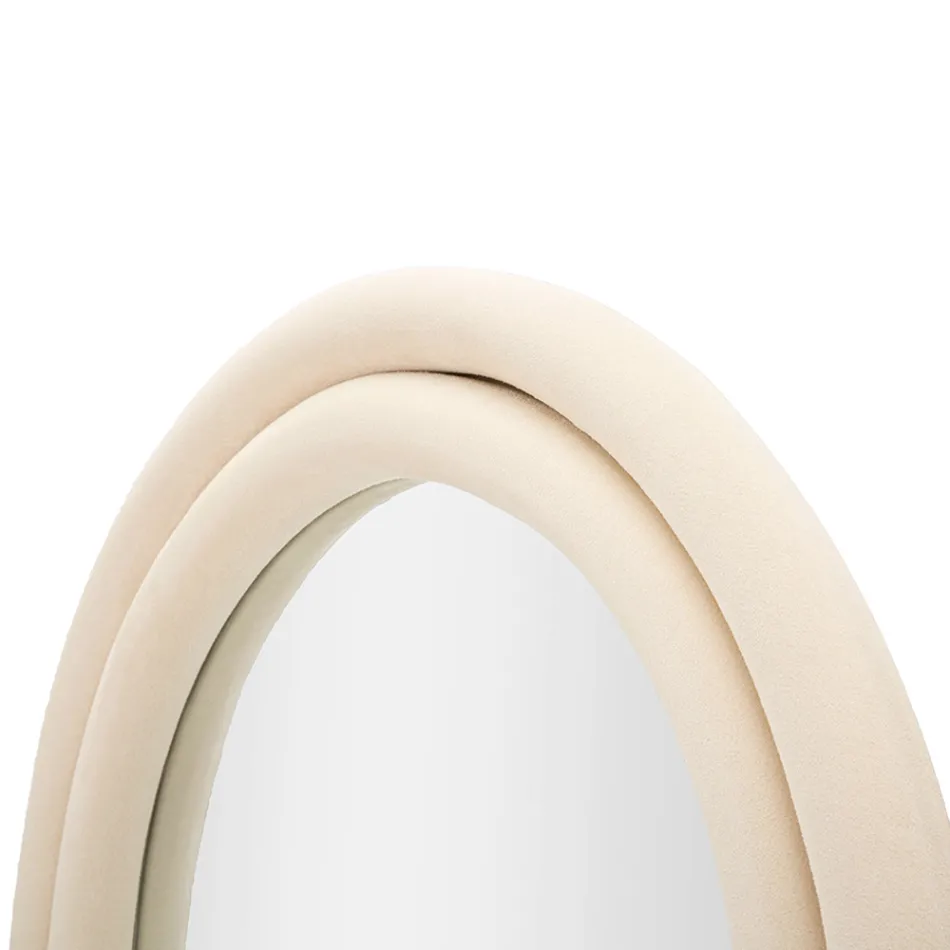 Fløjlsbeklædt MDF-vægspejl med buet top - Jessica Viadurini
