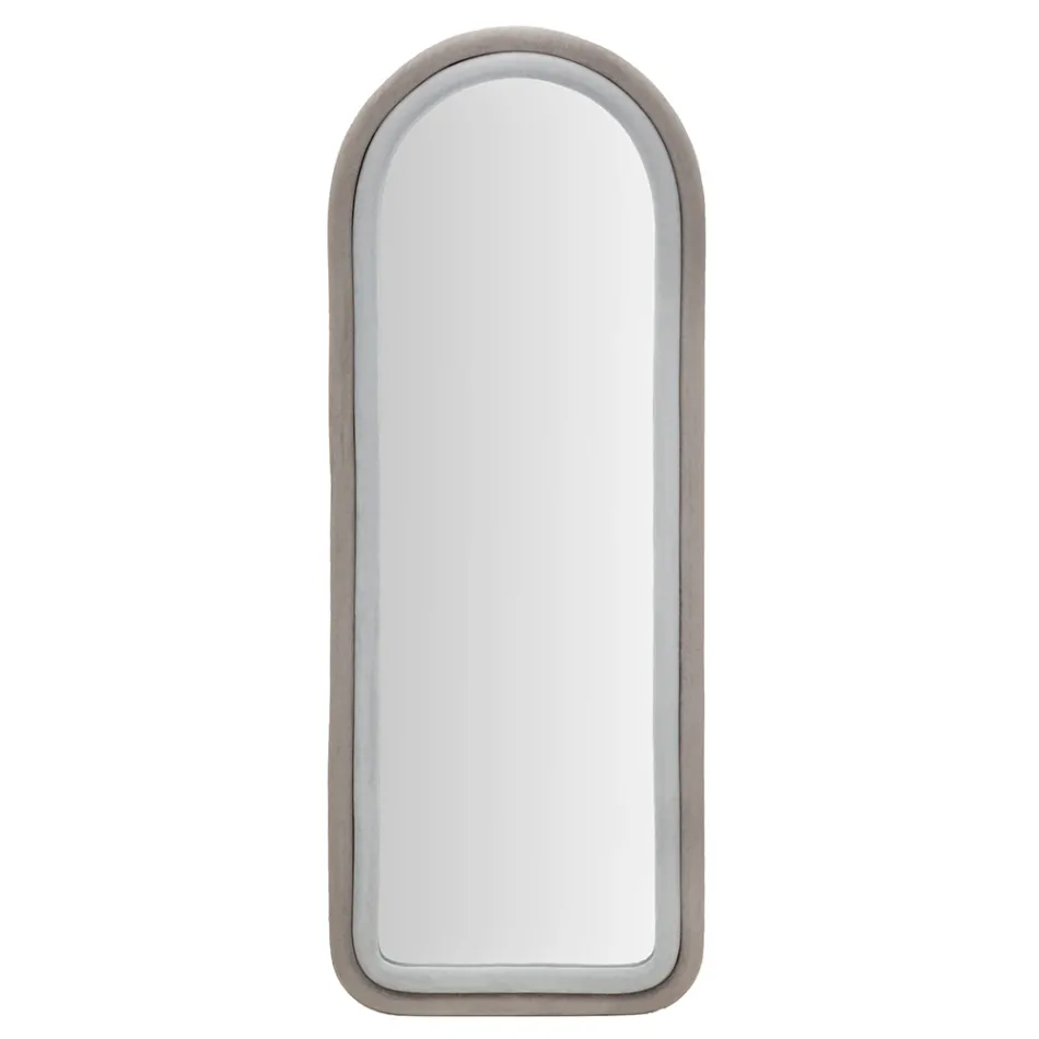 Fløjlsbeklædt MDF-vægspejl med buet top - Jessica Viadurini