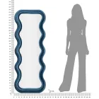 Vægspejl i MDF beklædt med fløjl med bølgede linjer - Sheldon Viadurini