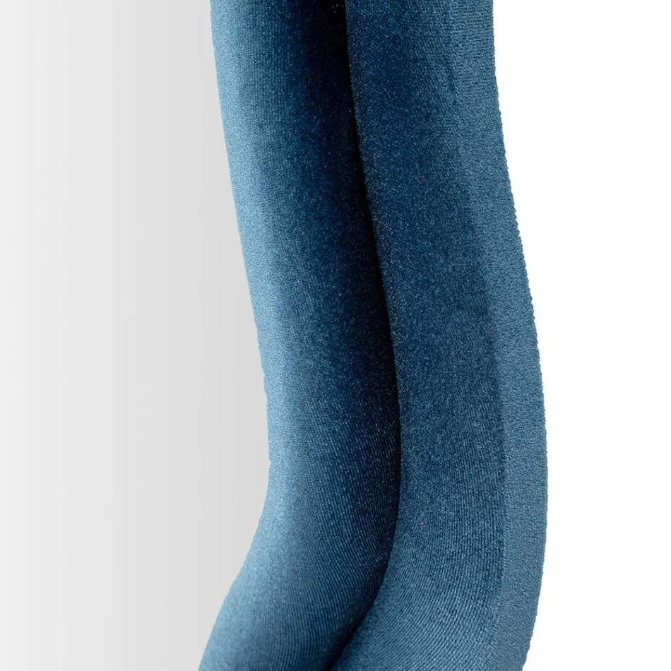 Vægspejl i MDF beklædt med fløjl med bølgede linjer - Sheldon Viadurini