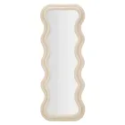 Vægspejl i MDF beklædt med fløjl med bølgede linjer - Sheldon Viadurini