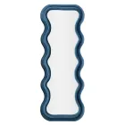 Vægspejl i MDF beklædt med fløjl med bølgede linjer - Sheldon Viadurini